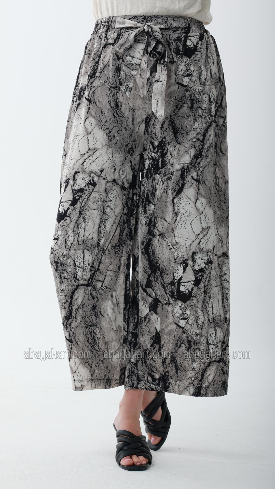 Wholesale Marble Print Palazzos In Black