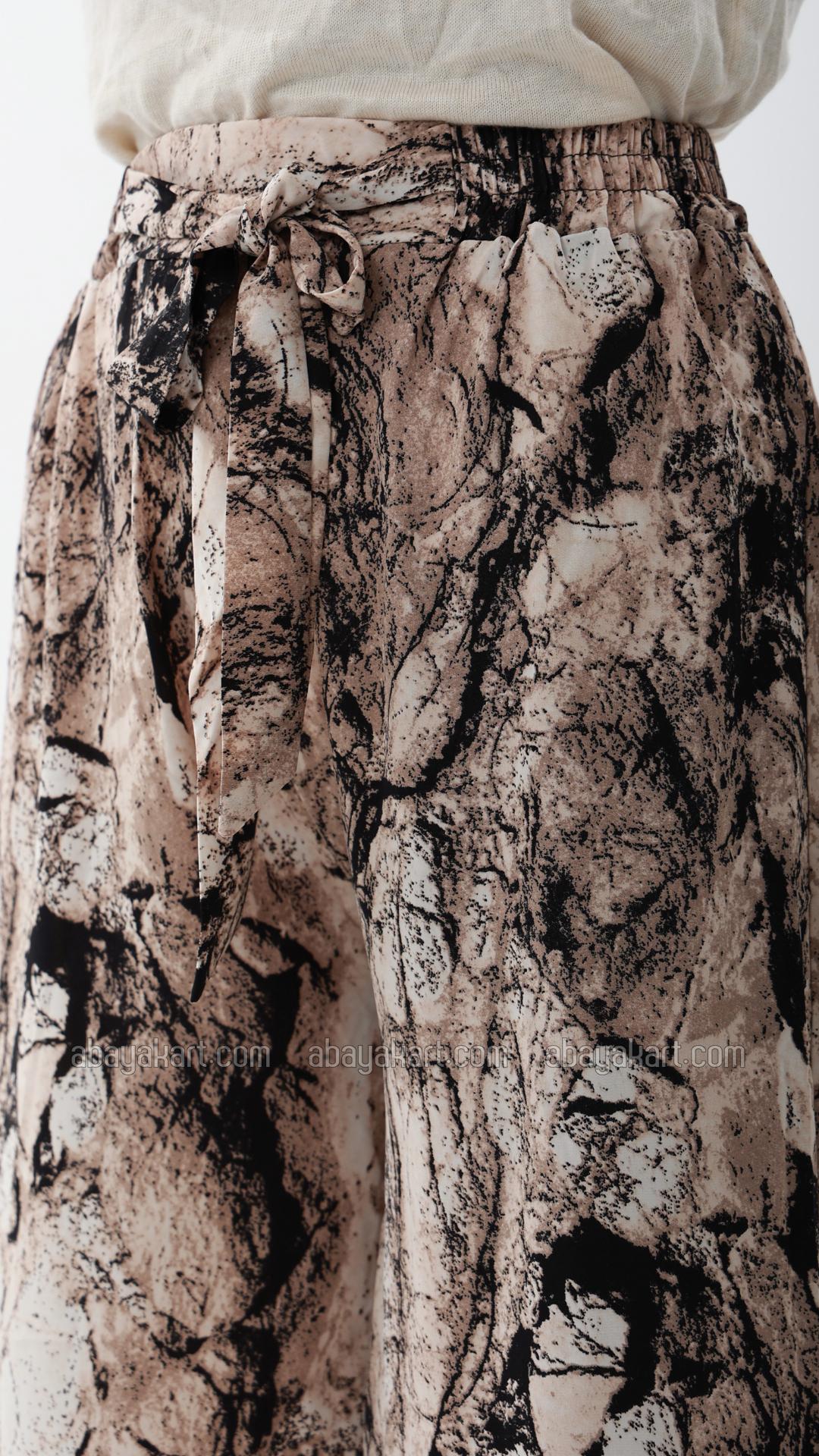Wholesale Marble Print Palazzos In Brown