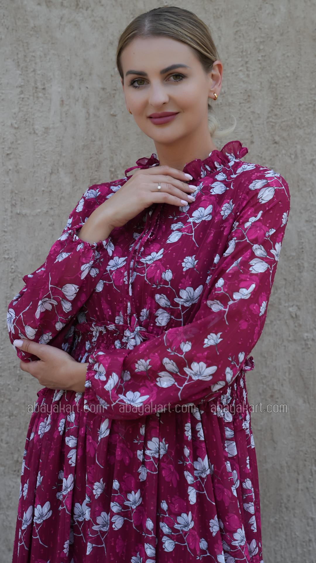 Wholesale Modest Dress with Floral Print