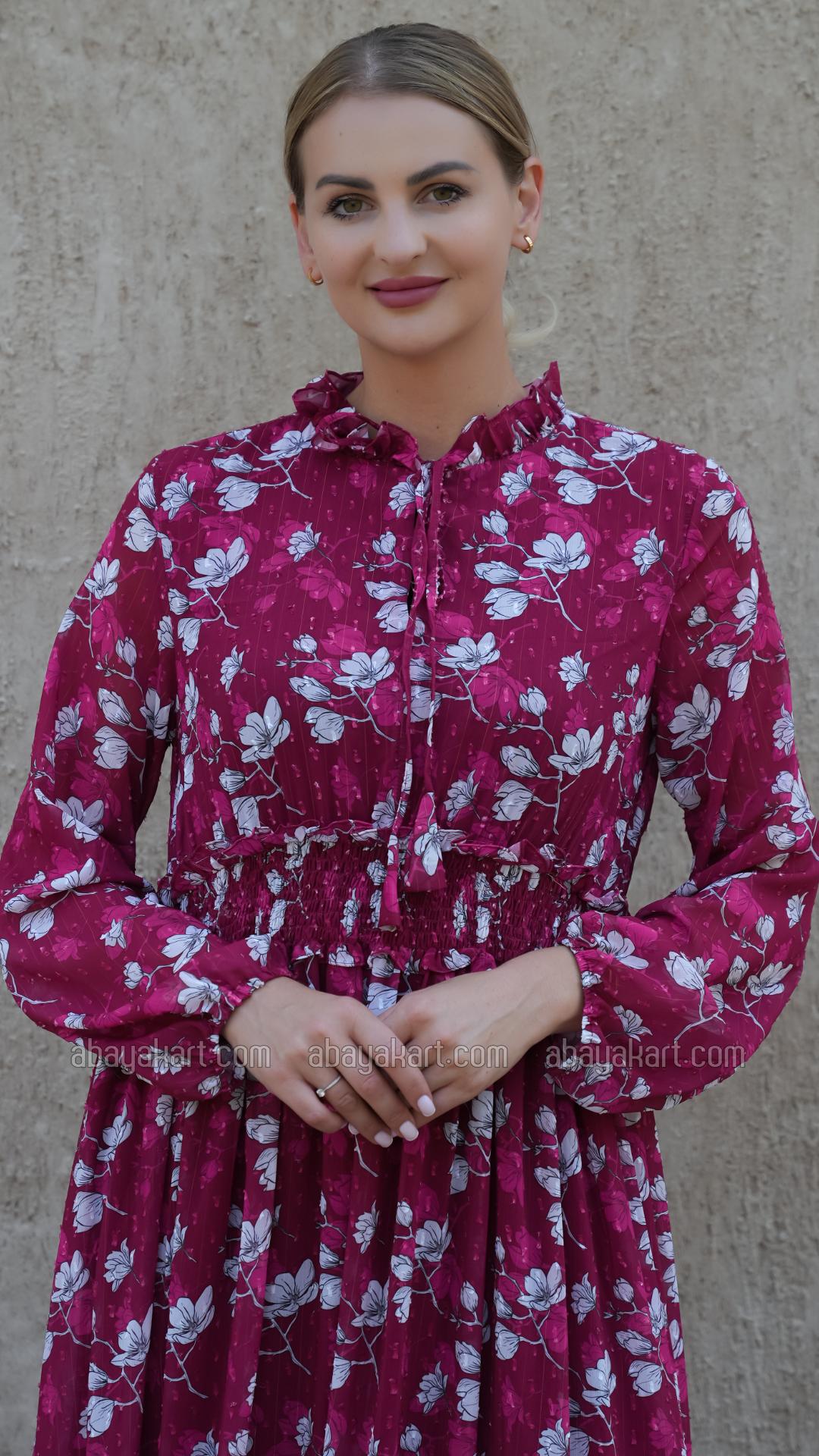 Wholesale Modest Dress with Floral Print
