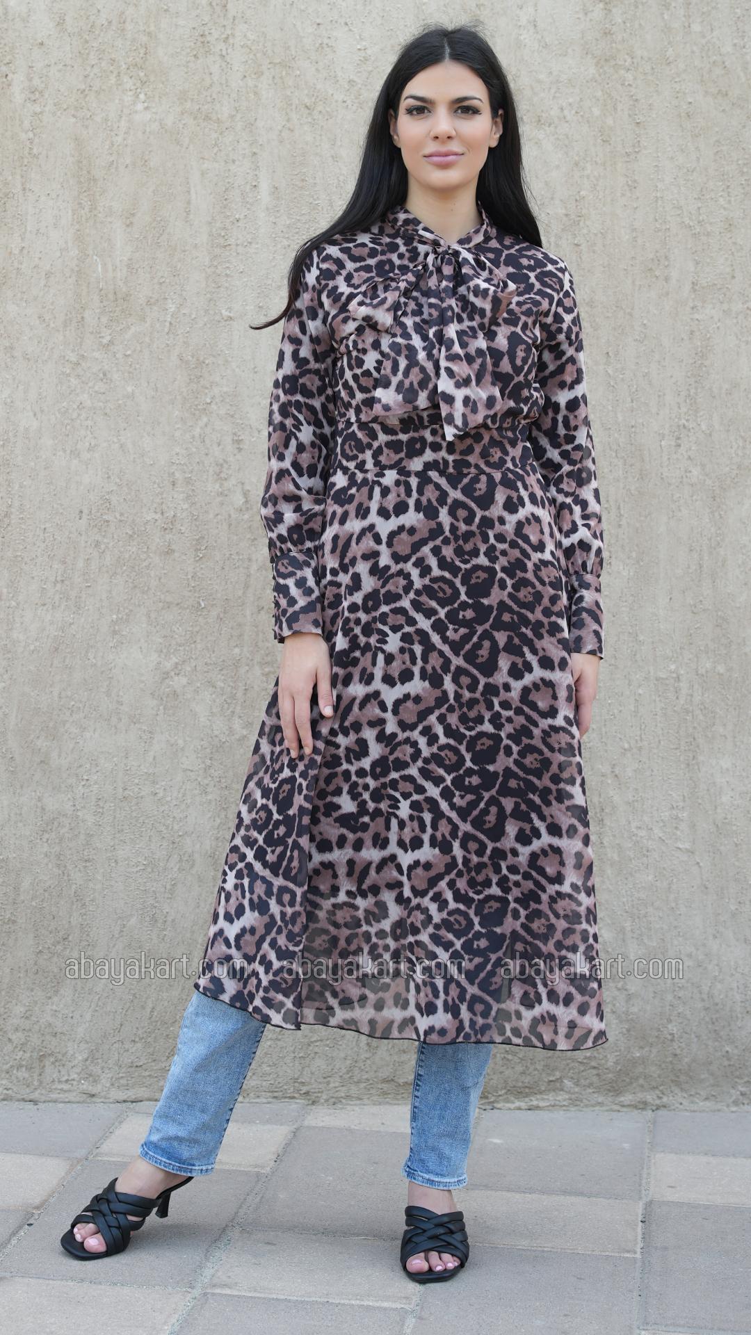 Wholesale Tiger Printed Modest Kurti