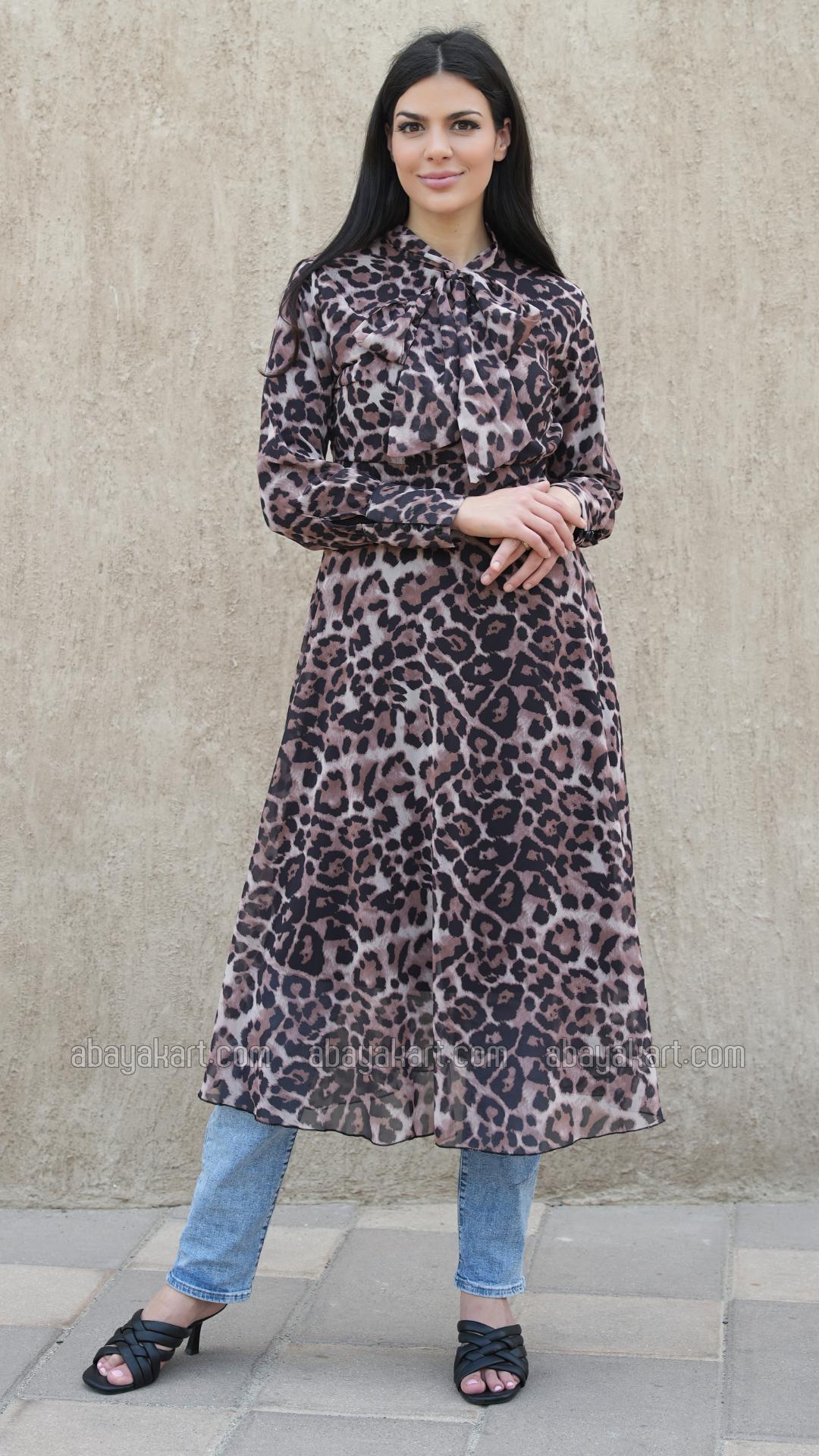 Wholesale Tiger Printed Modest Kurti