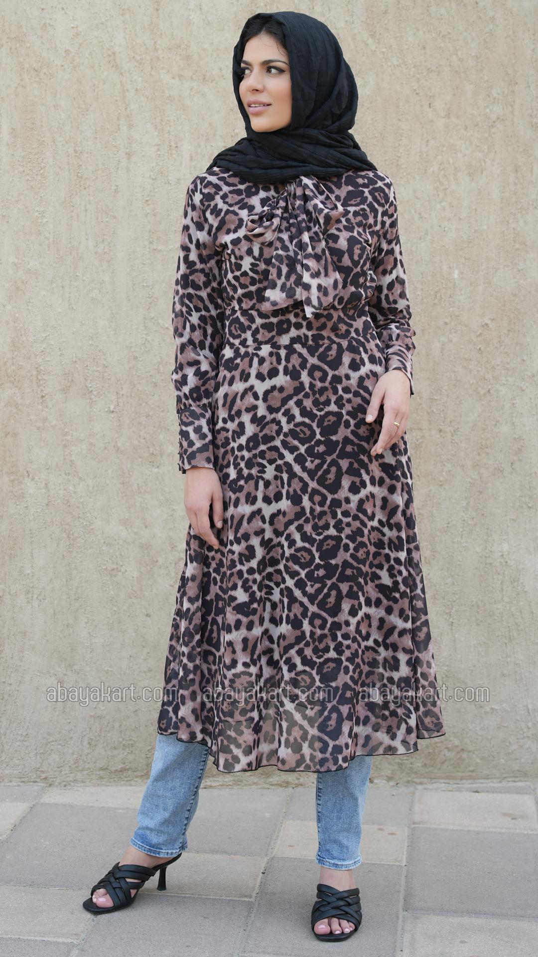 Wholesale Tiger Printed Modest Kurti