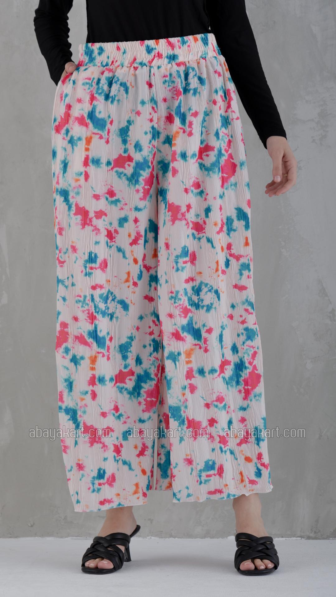 Wholesale Wide Leg printed Pant With Elastic Waist 