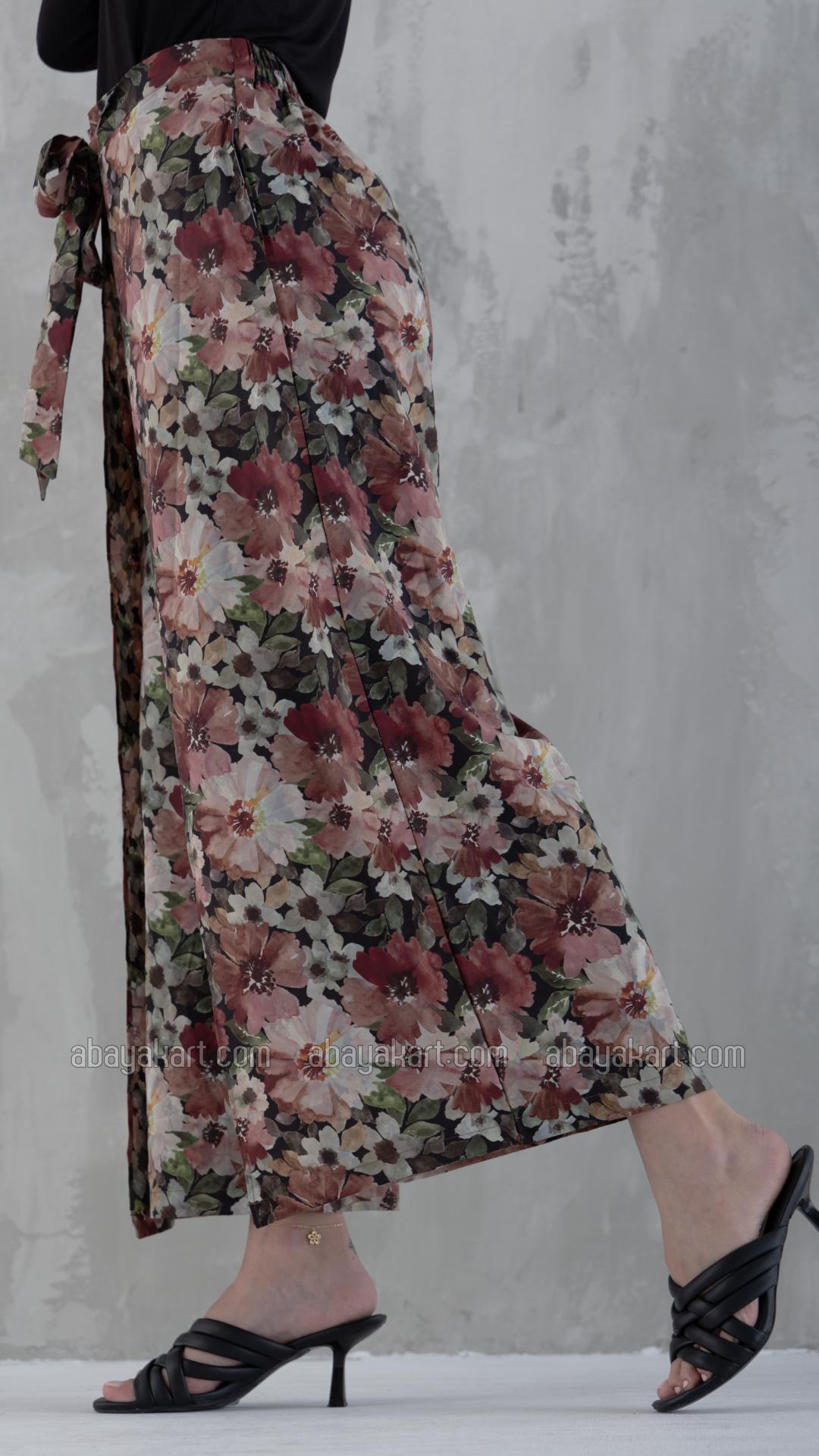 Wholesale Floral Printed Palazzos With Front Knot