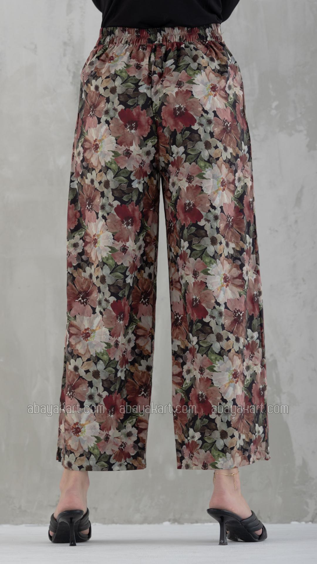 Wholesale Floral Printed Palazzos With Front Knot