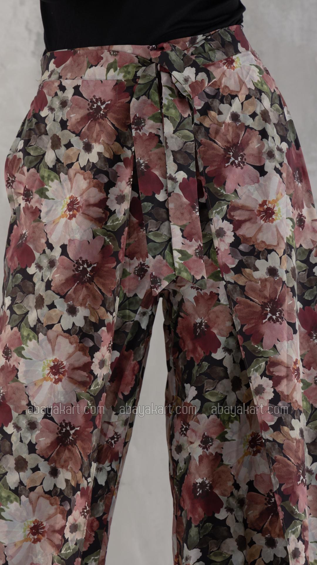 Wholesale Floral Printed Palazzos With Front Knot