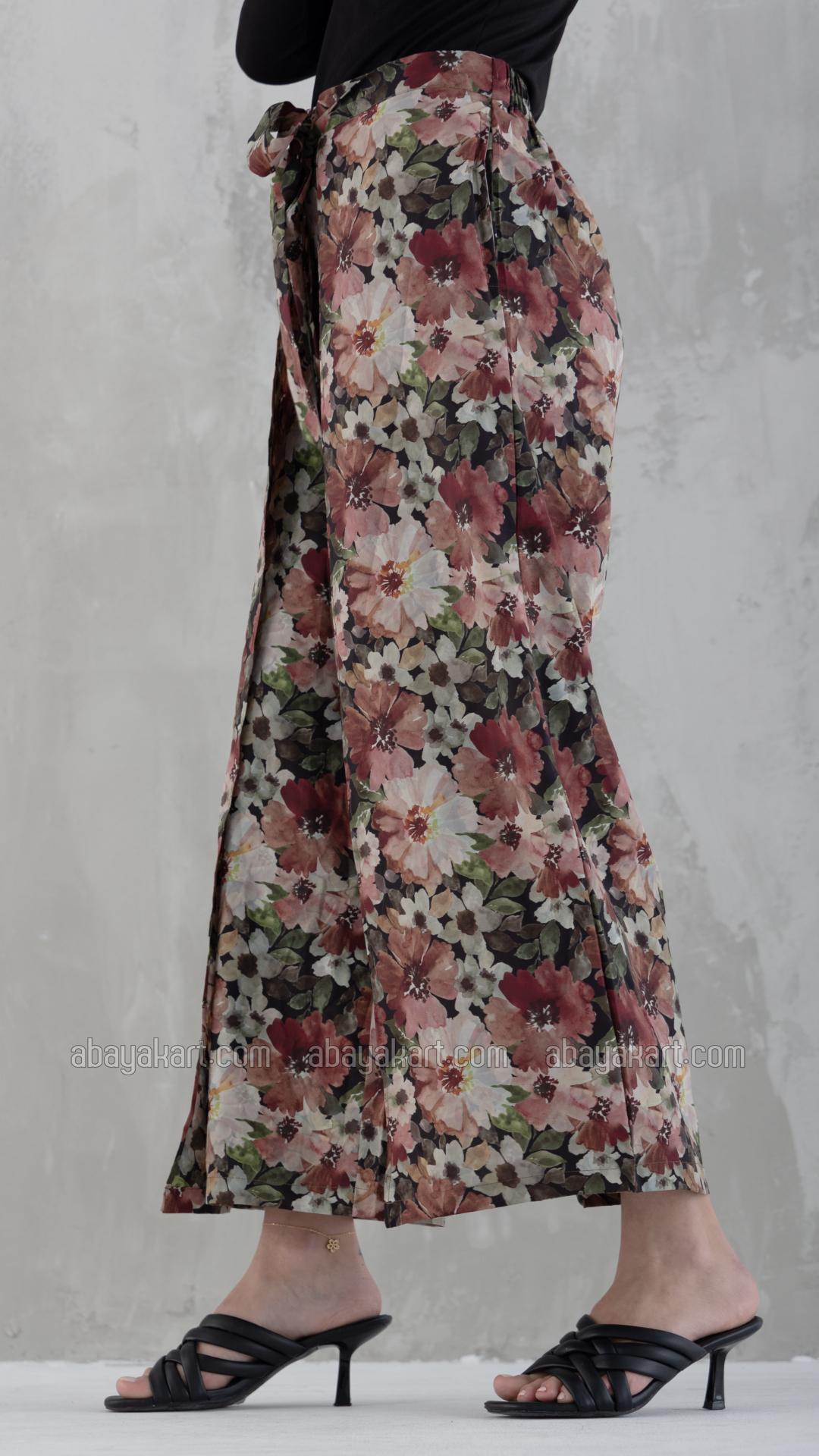 Wholesale Floral Printed Palazzos With Front Knot