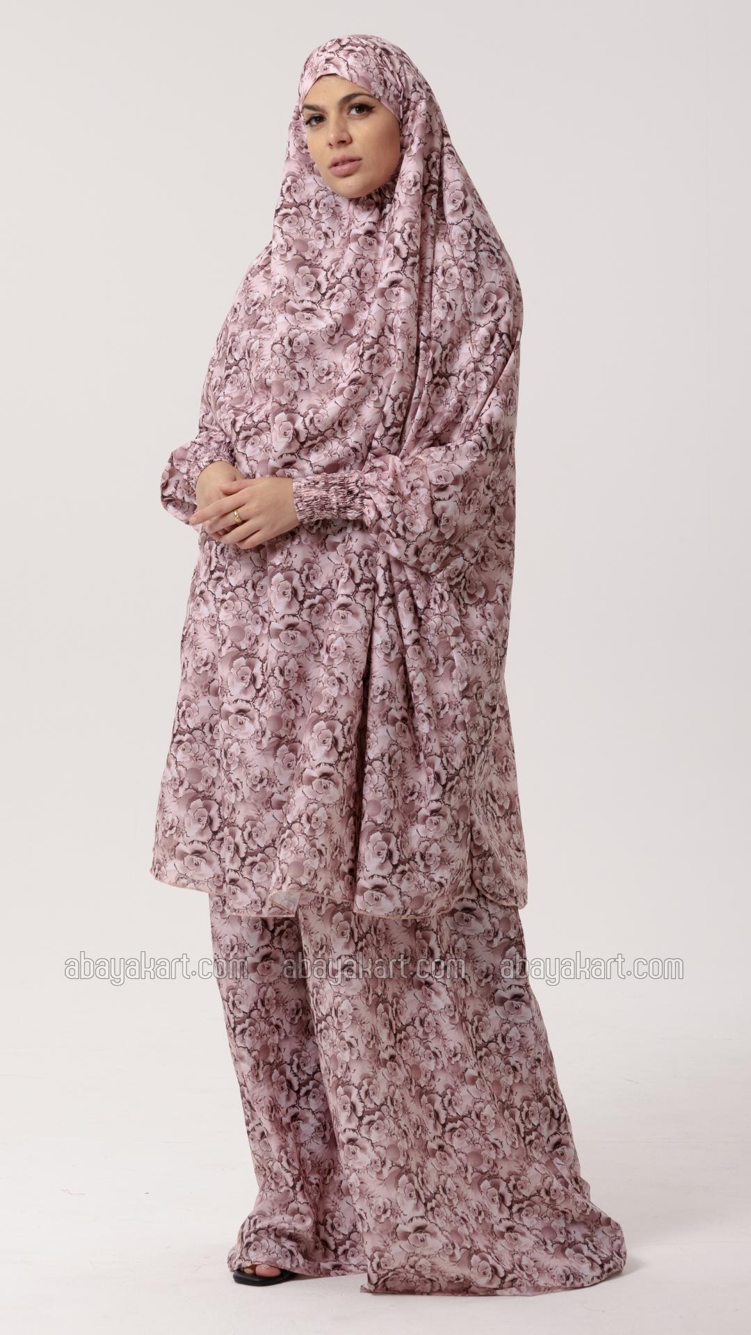Wholesale Floral Print Jilbab With Inner Dress And Niqab