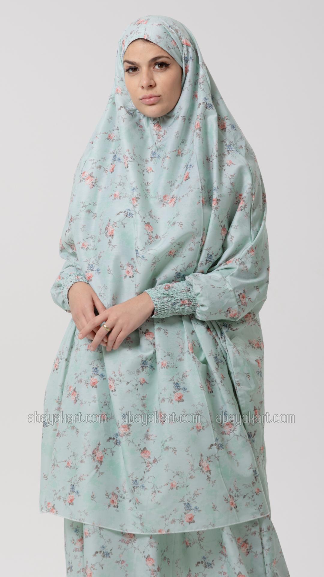 Wholesale Floral Print Jilbab With Inner Dress And Niqab