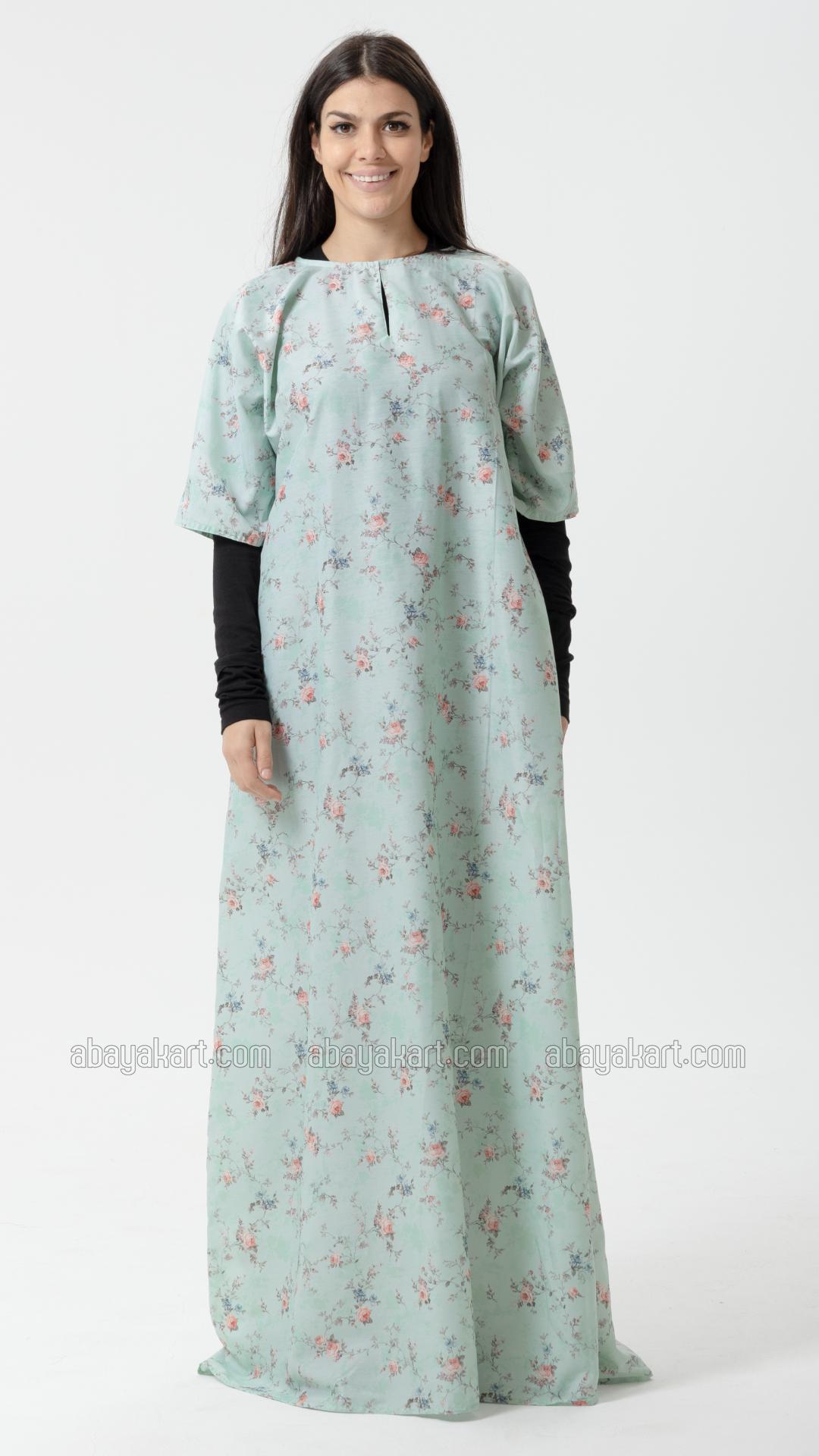 Wholesale Floral Print Jilbab With Inner Dress And Niqab