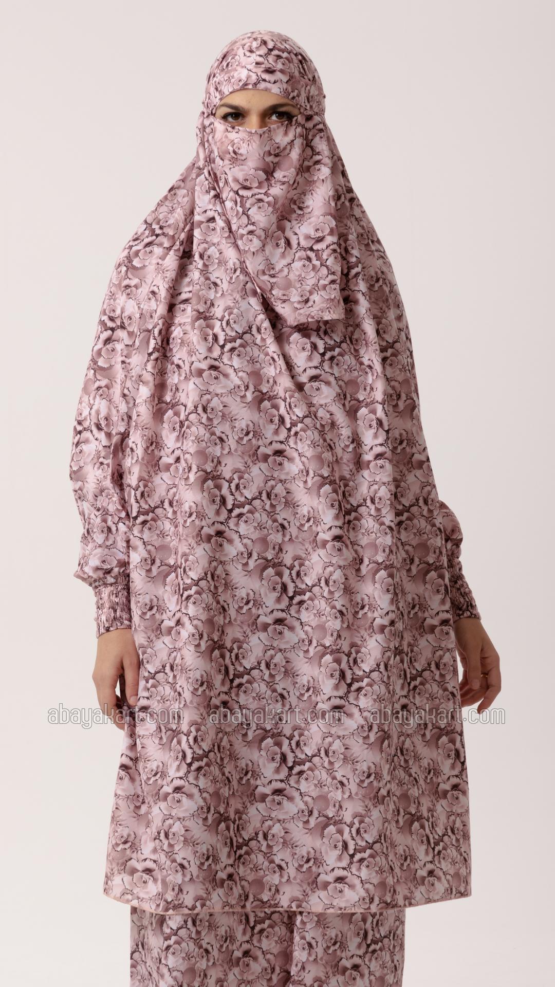 Wholesale Floral Print Jilbab With Inner Dress And Niqab