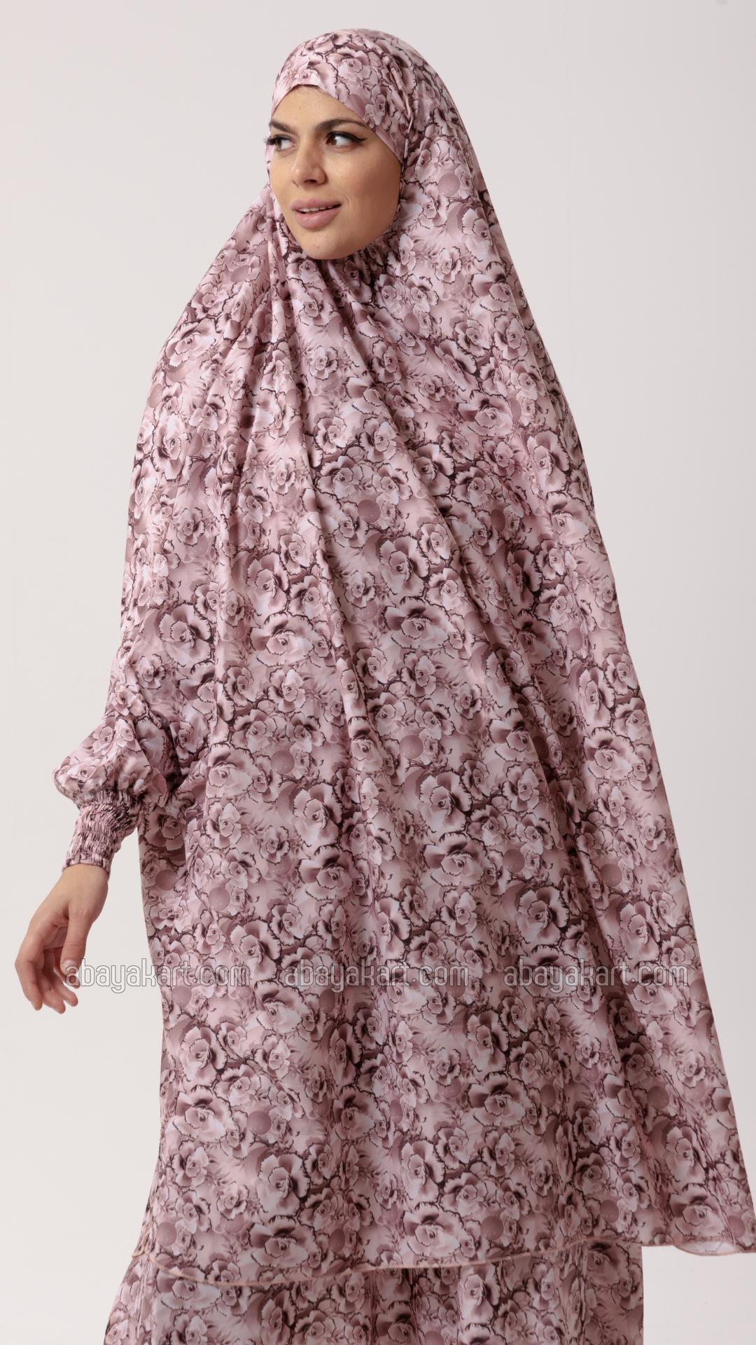 Wholesale Floral Print Jilbab With Inner Dress And Niqab