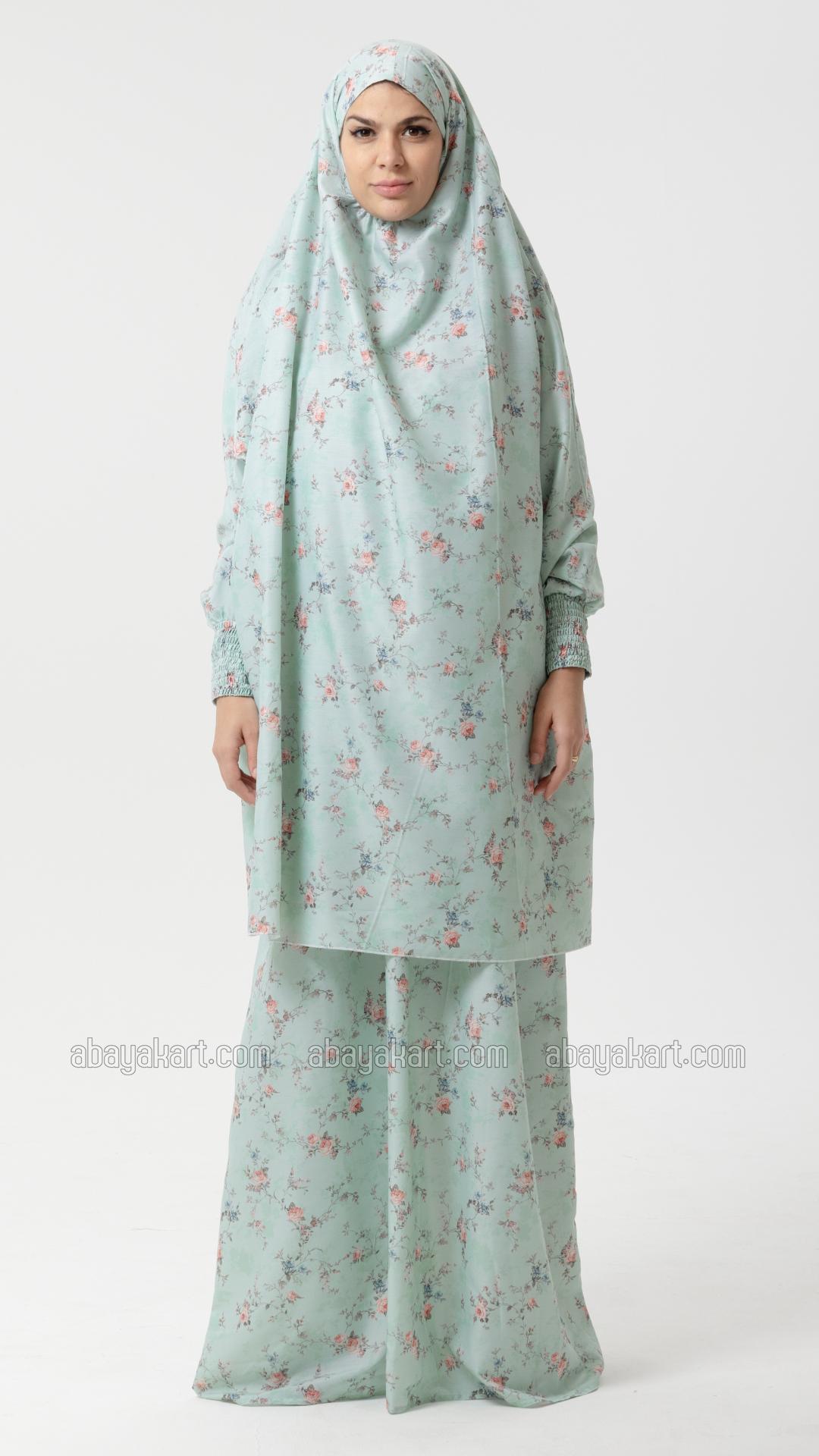 Wholesale Floral Print Jilbab With Inner Dress And Niqab