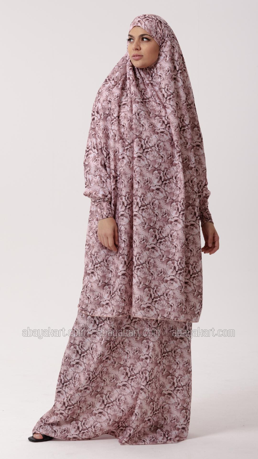 Wholesale Floral Print Jilbab With Inner Dress And Niqab
