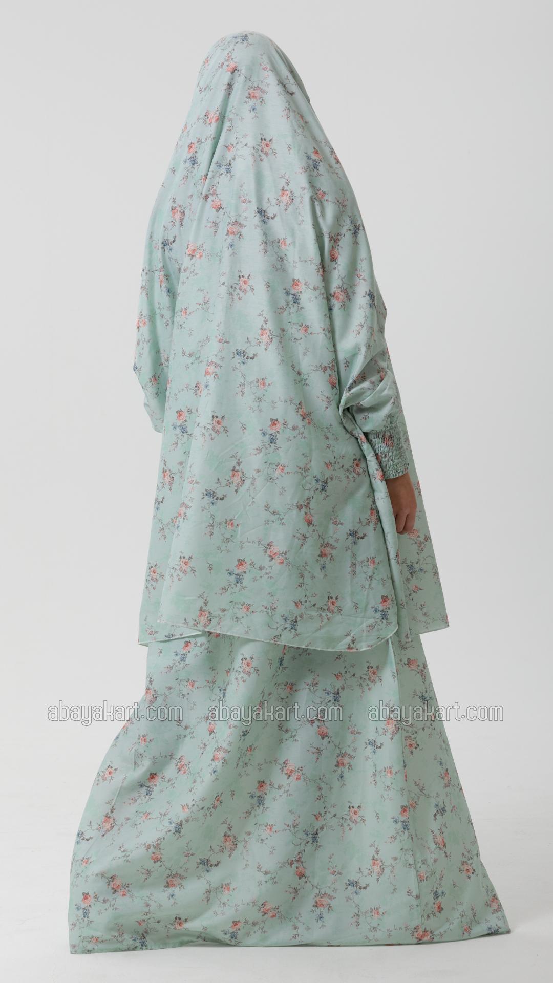 Wholesale Floral Print Jilbab With Inner Dress And Niqab