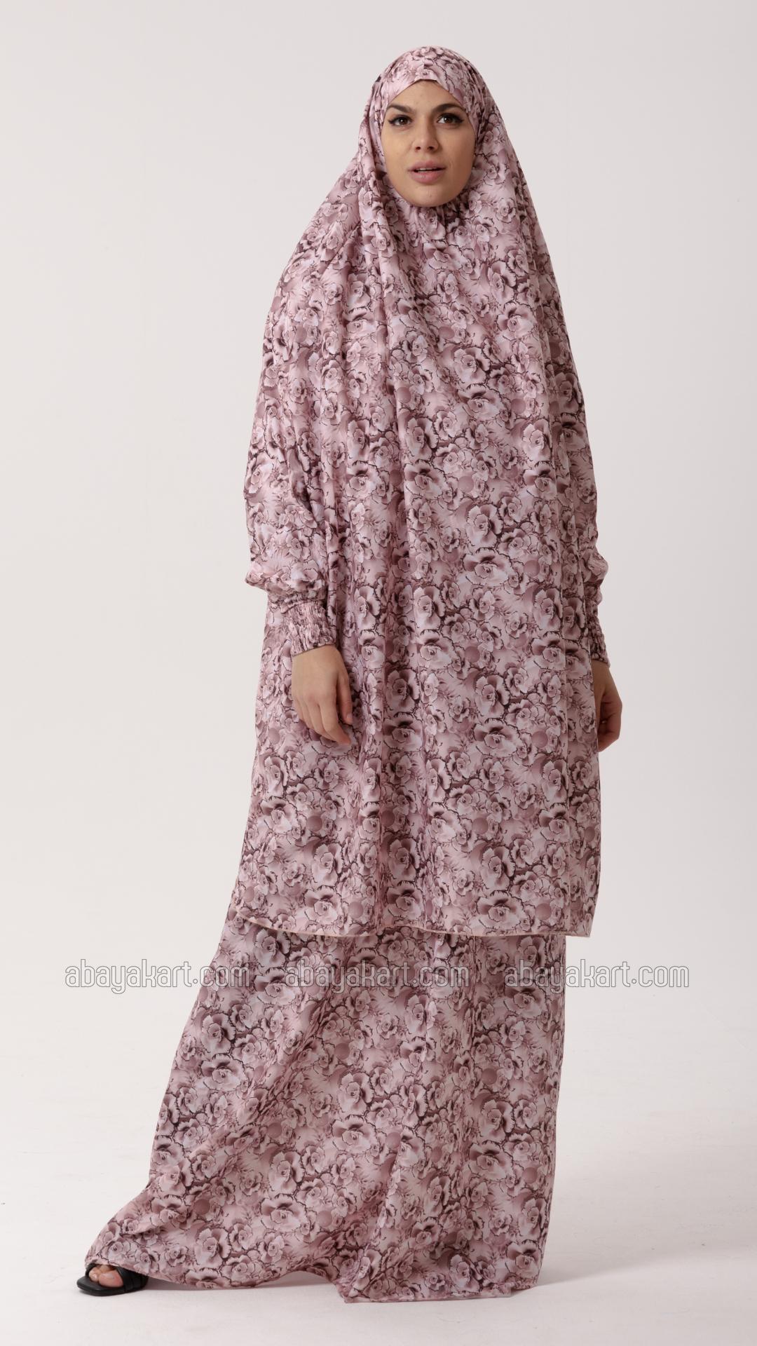 Wholesale Floral Print Jilbab With Inner Dress And Niqab