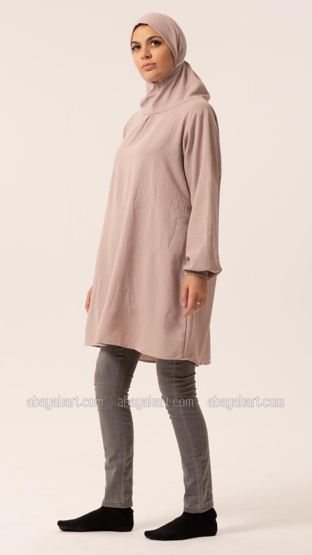 Wholesale Premium Islamic Travel Prayer Dress In Blush Pink