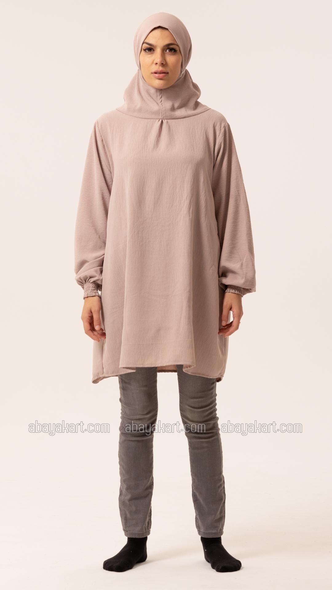 Wholesale Premium Islamic Travel Prayer Dress In Blush Pink