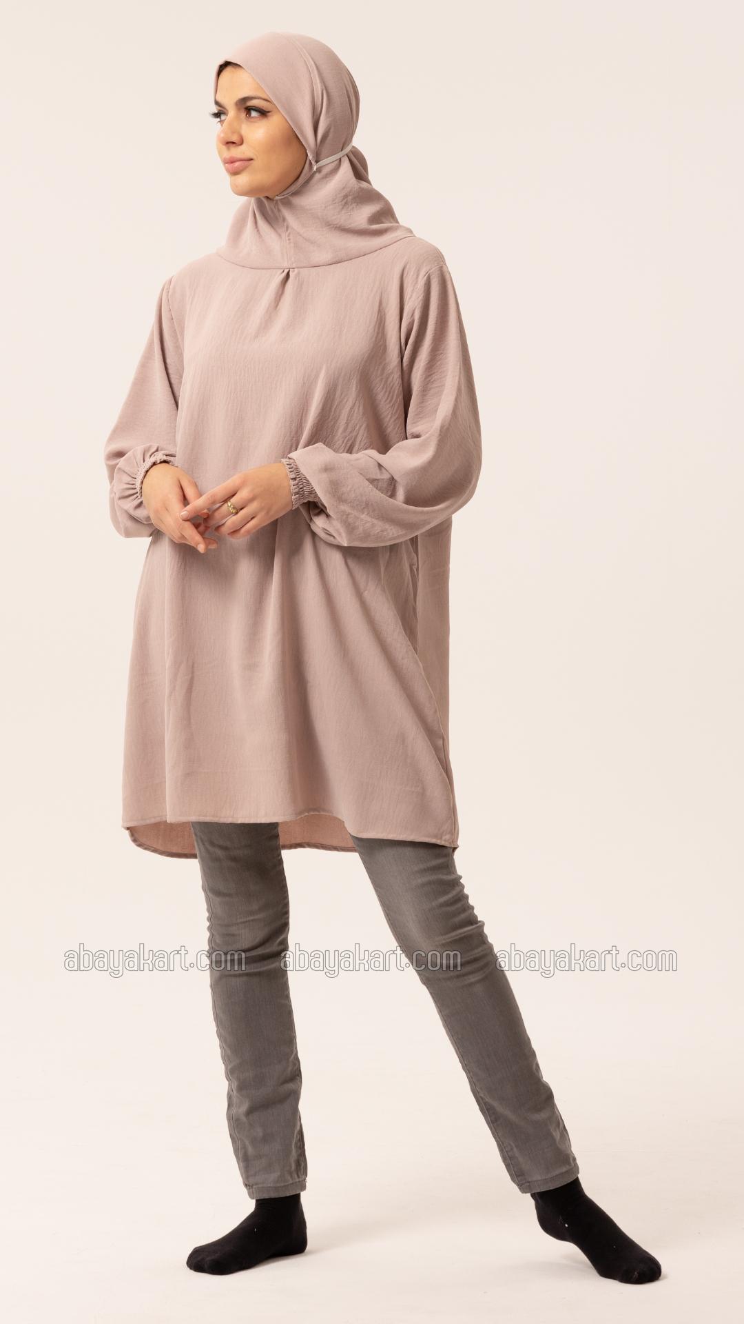 Wholesale Premium Islamic Travel Prayer Dress In Blush Pink