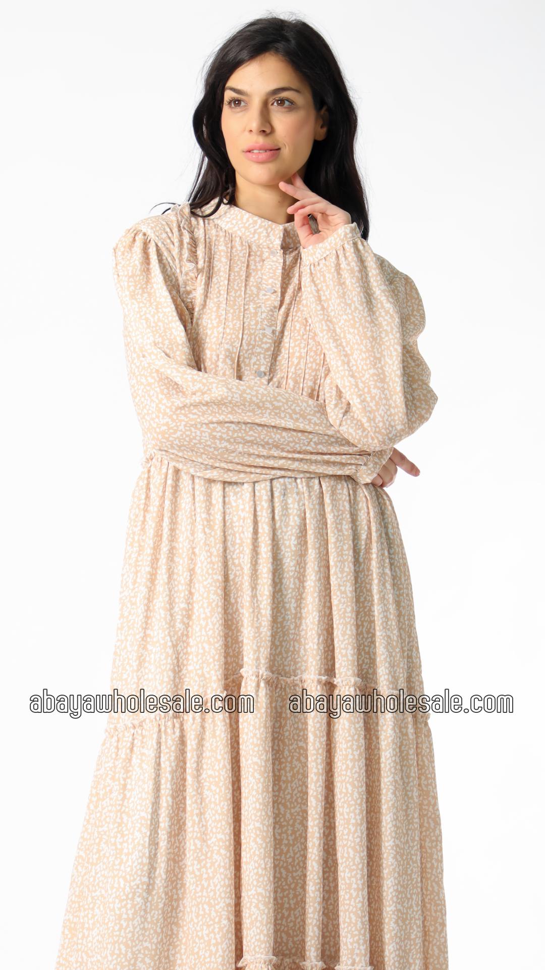 Wholesale Simple Modest Dress In Cream