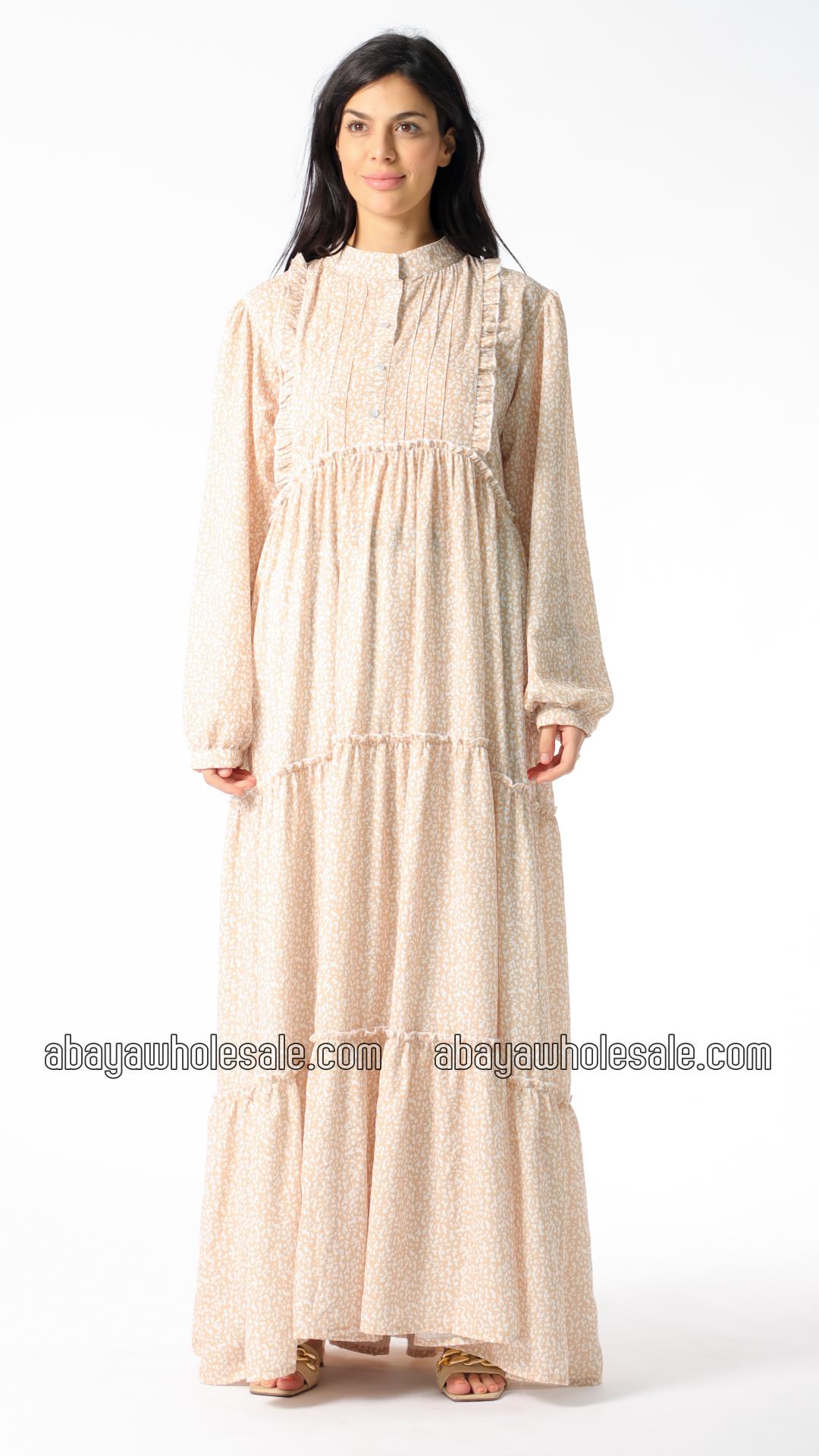 Wholesale Simple Modest Dress In Cream