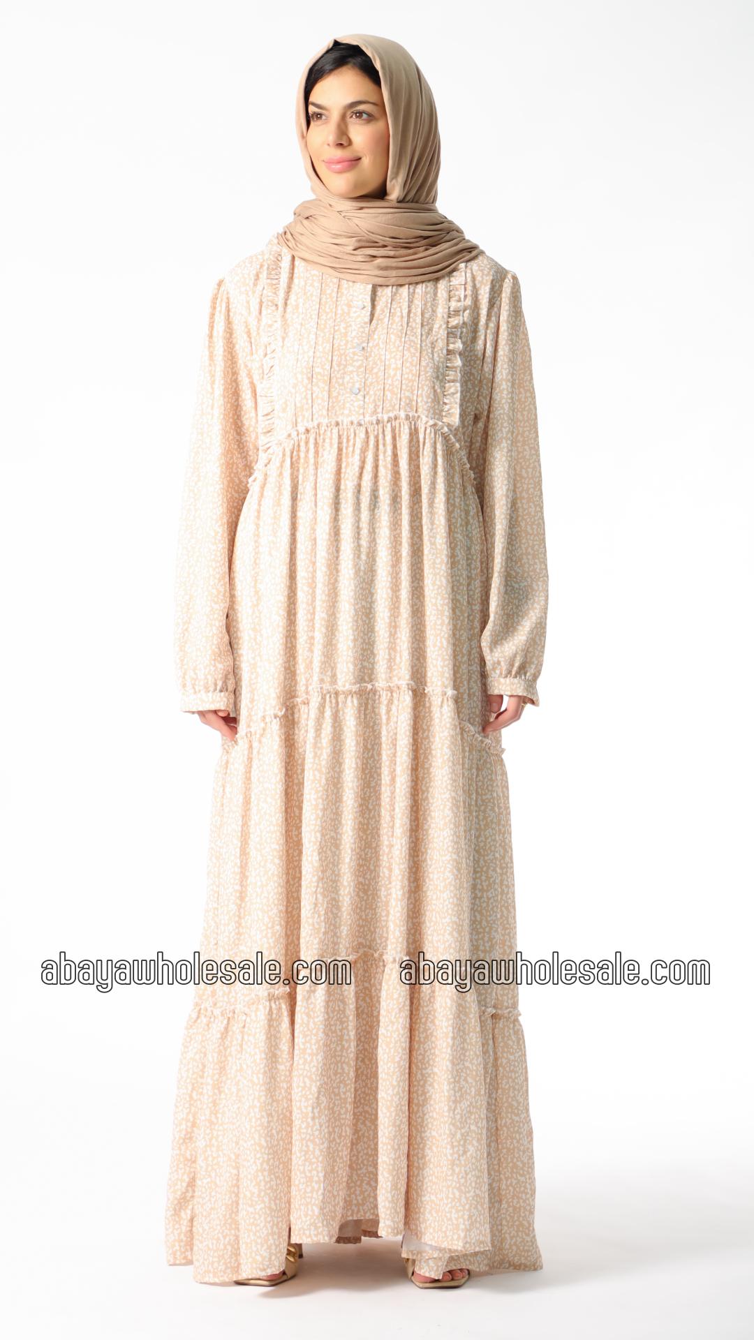 Wholesale Simple Modest Dress In Cream