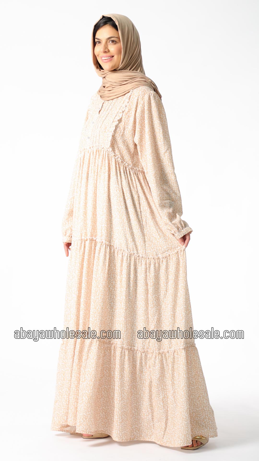 Wholesale Simple Modest Dress In Cream