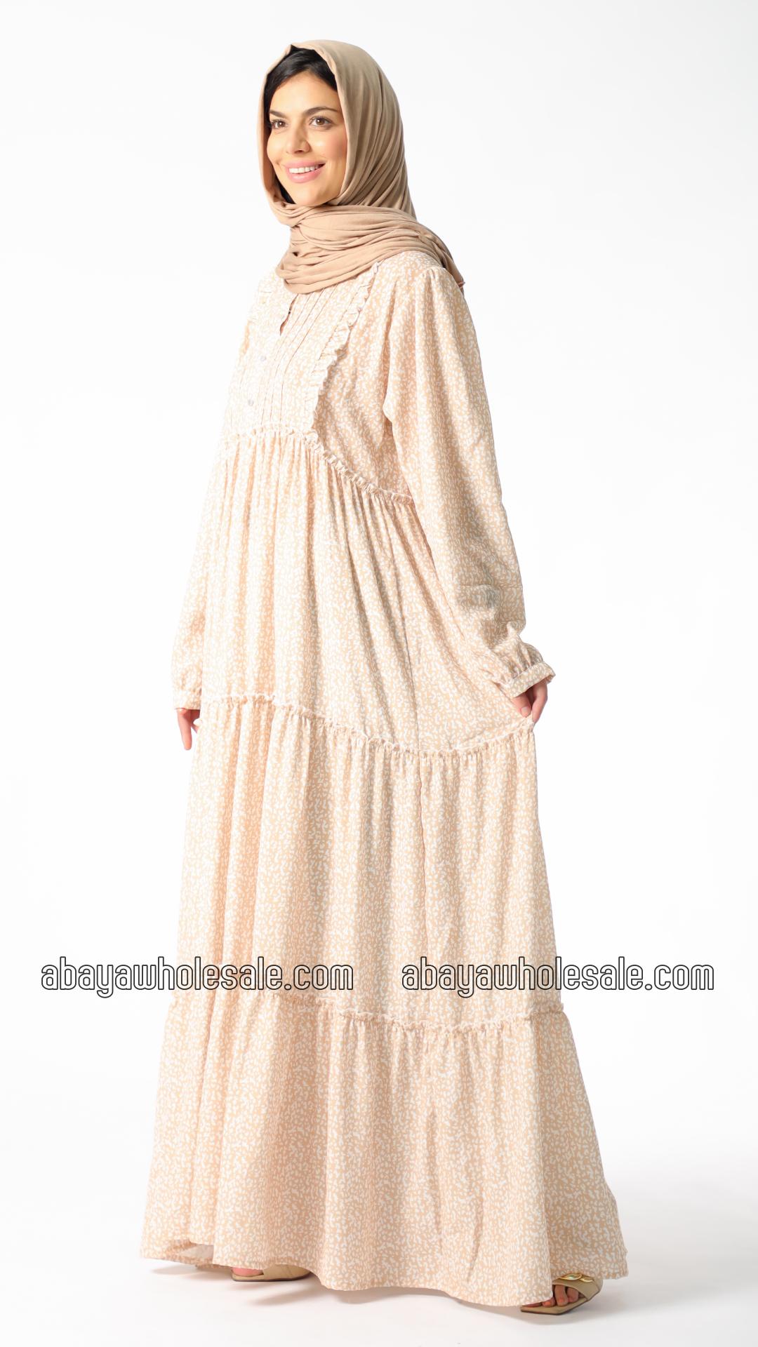 Wholesale Simple Modest Dress In Cream