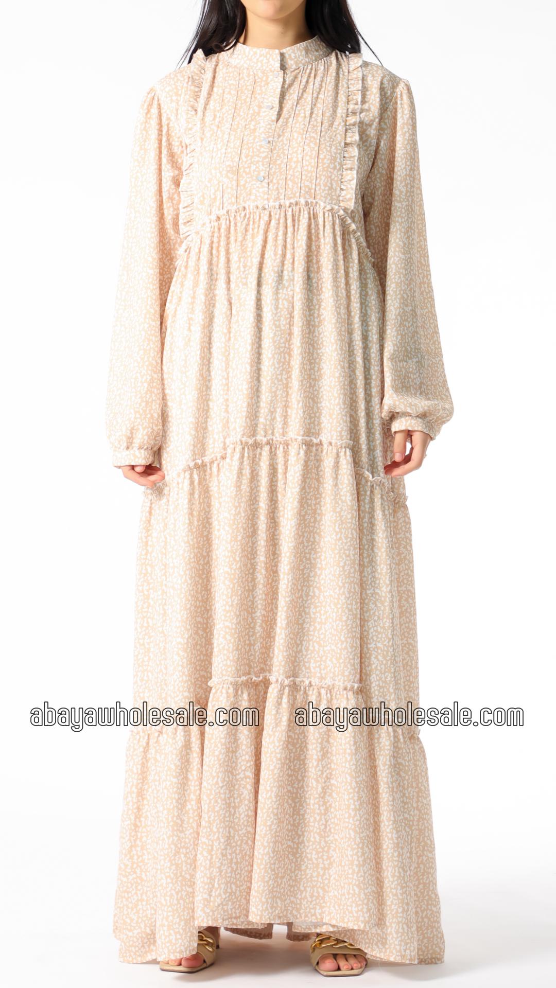 Wholesale Simple Modest Dress In Cream
