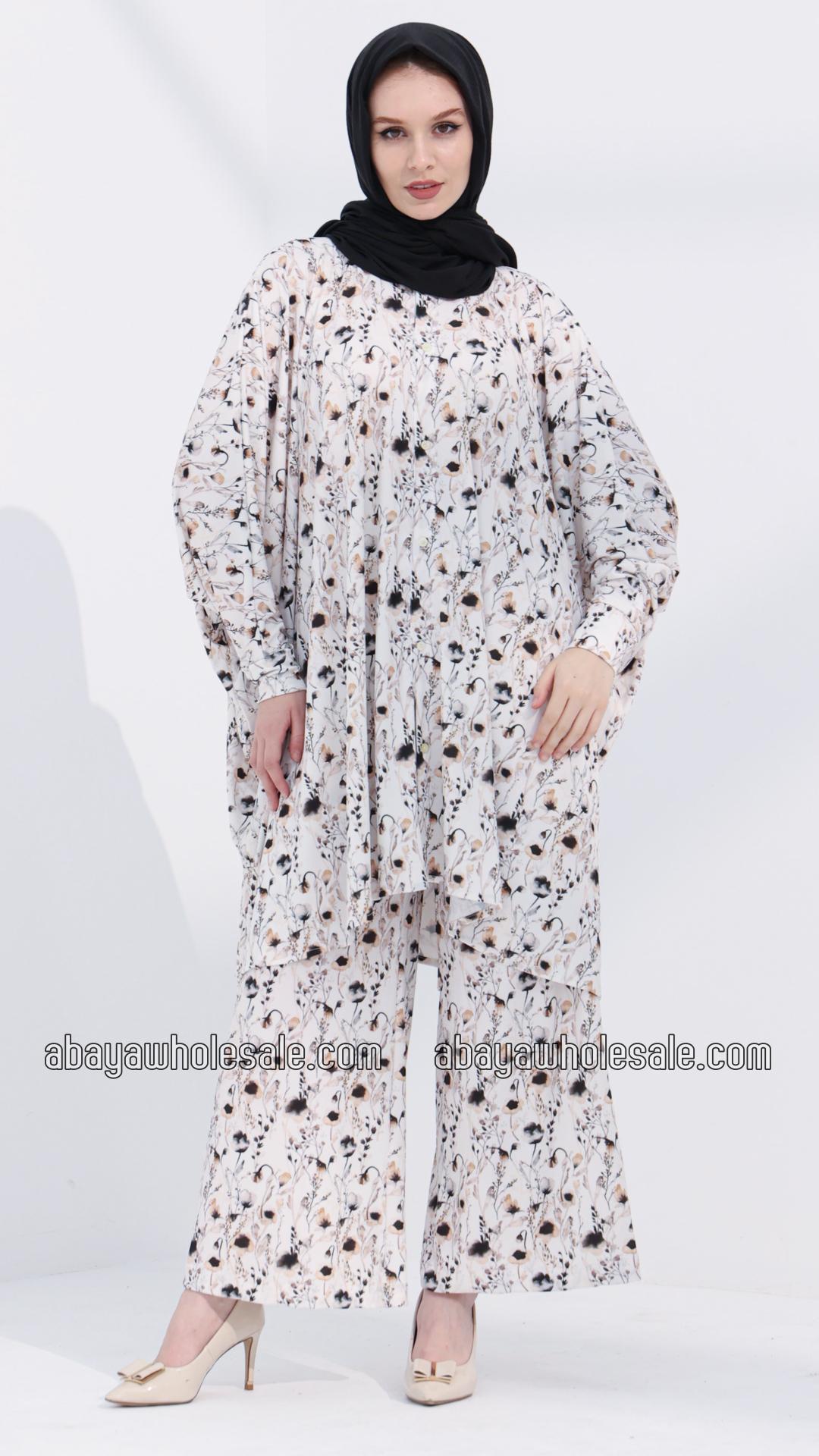 Wholesale Fiza Printed Kaftan Coord Set