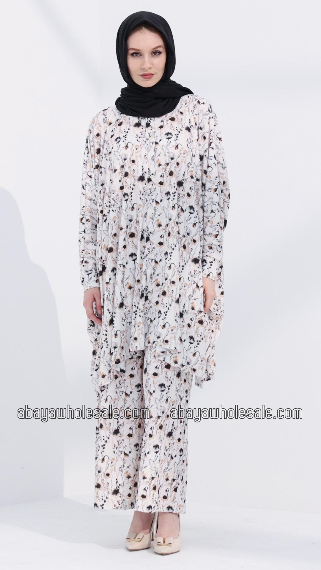 Wholesale Fiza Printed Kaftan Coord Set