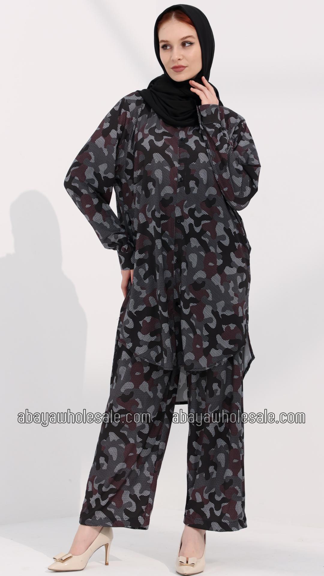 Wholesale Laiba Printed Coord Set In Black
