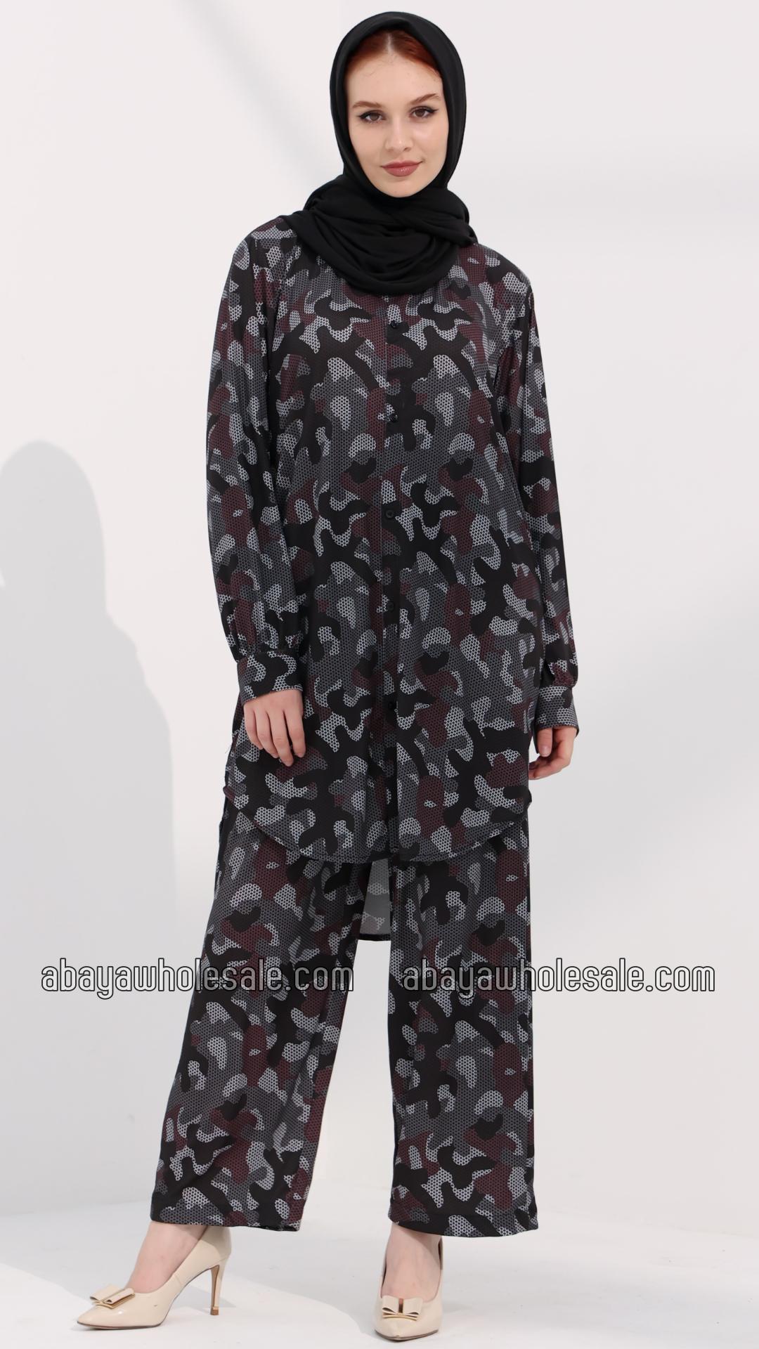 Wholesale Laiba Printed Coord Set In Black
