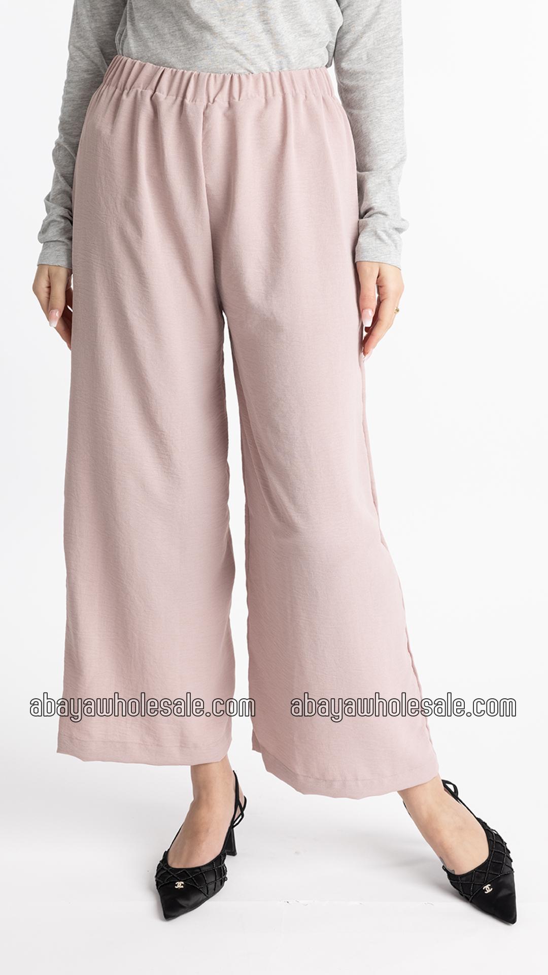 Wholesale Modest Two Piece Tunic Abaya In Dull Magenta  Blush Pink