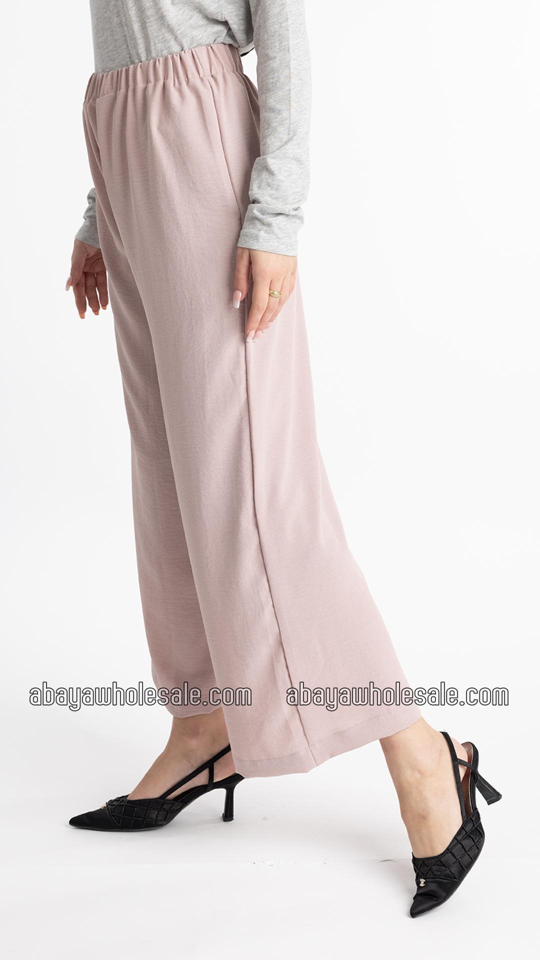 Wholesale Modest Two Piece Tunic Abaya In Dull Magenta  Blush Pink