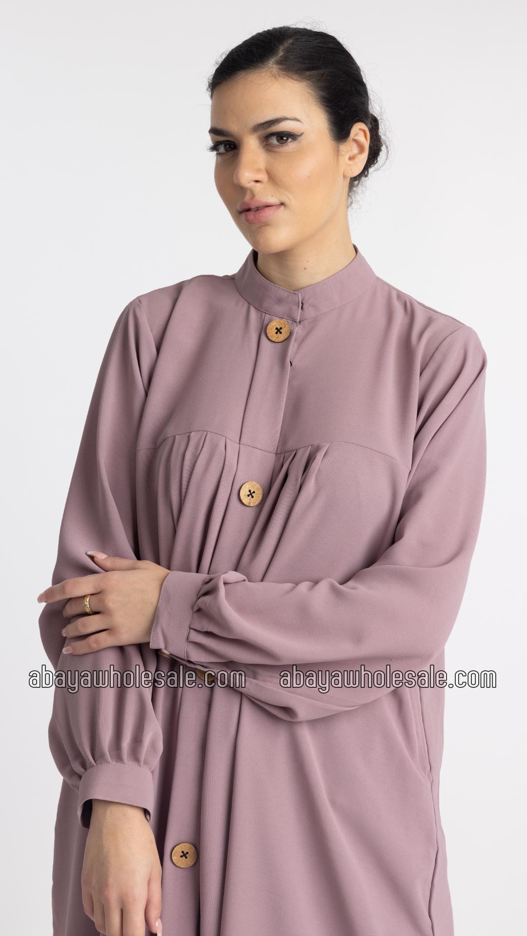 Wholesale Modest TwoPiece Tunic Abaya in Blush Pink and Dark Grey