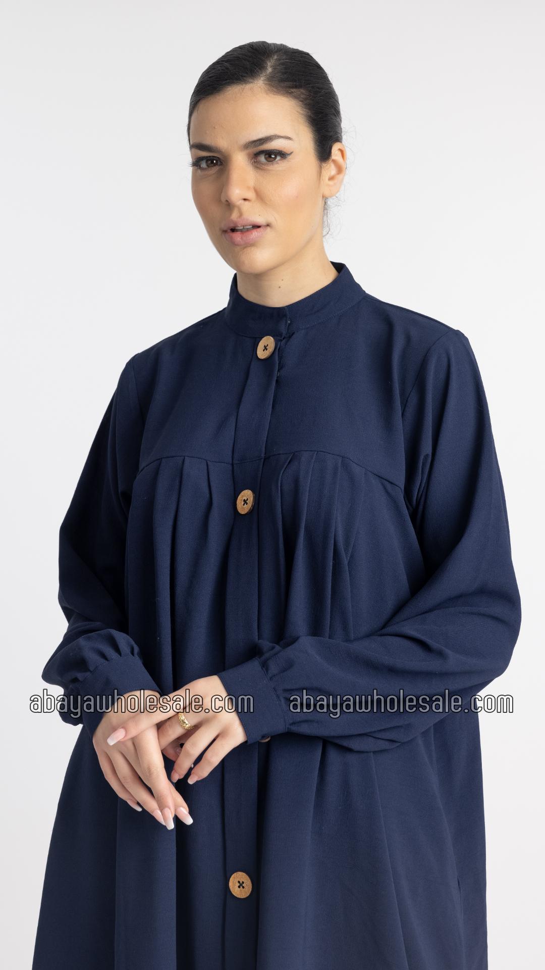 Wholesale Modest TwoPiece Tunic Abaya in Navy Blue and Almond