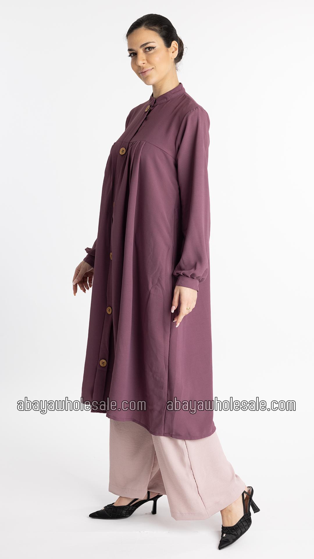 Wholesale Modest Tunic Coord Set In Dull Magenta  Blush Pink