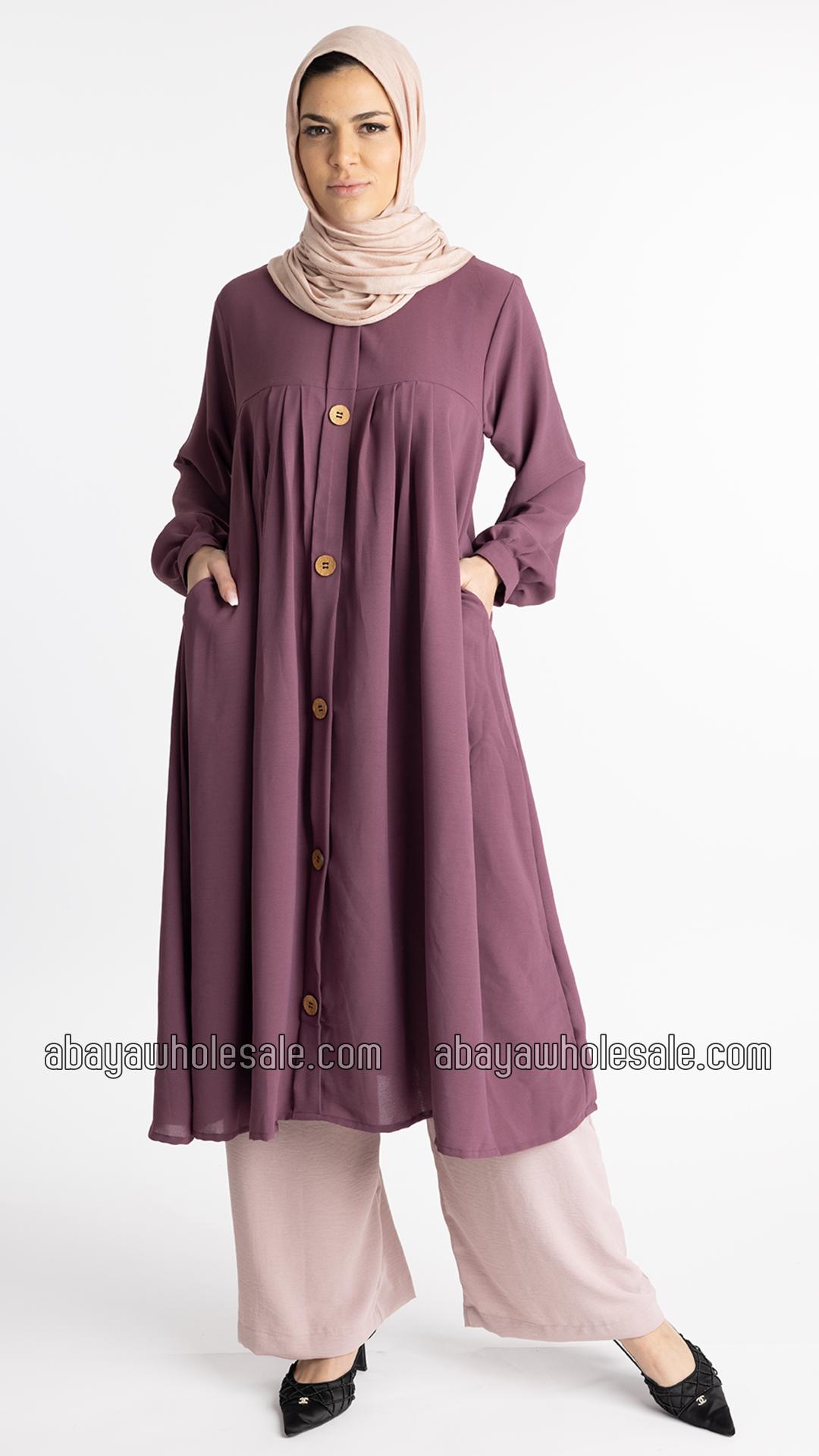 Wholesale Modest Tunic Coord Set In Dull Magenta  Blush Pink