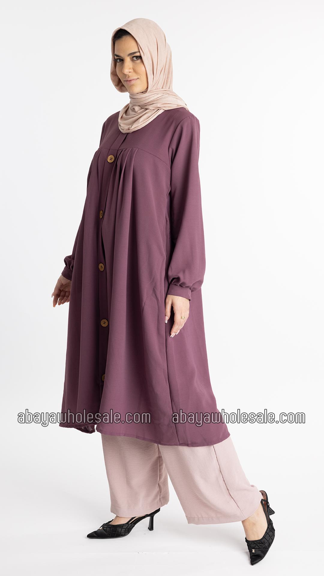 Wholesale Modest Tunic Coord Set In Dull Magenta  Blush Pink