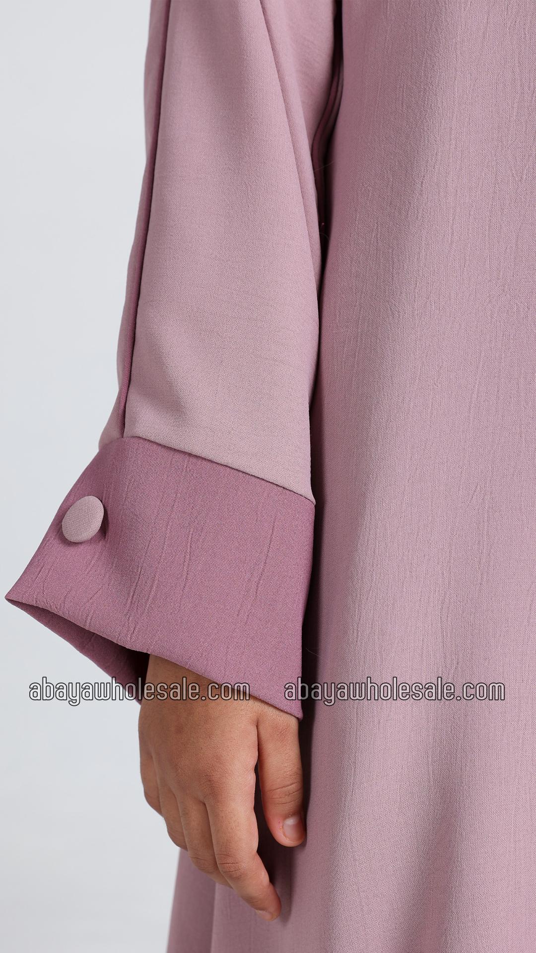 Wholesale Kids Simple Abaya With Show Buttons In Blush Pink