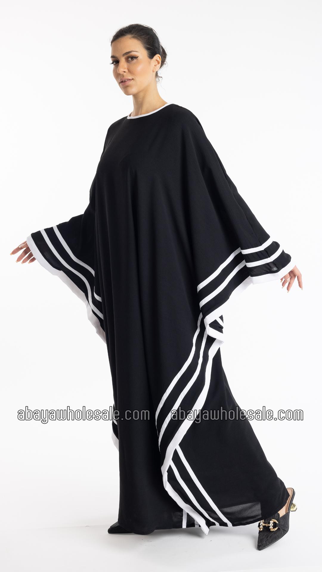 Wholesale Elegant Black Kaftan Abaya