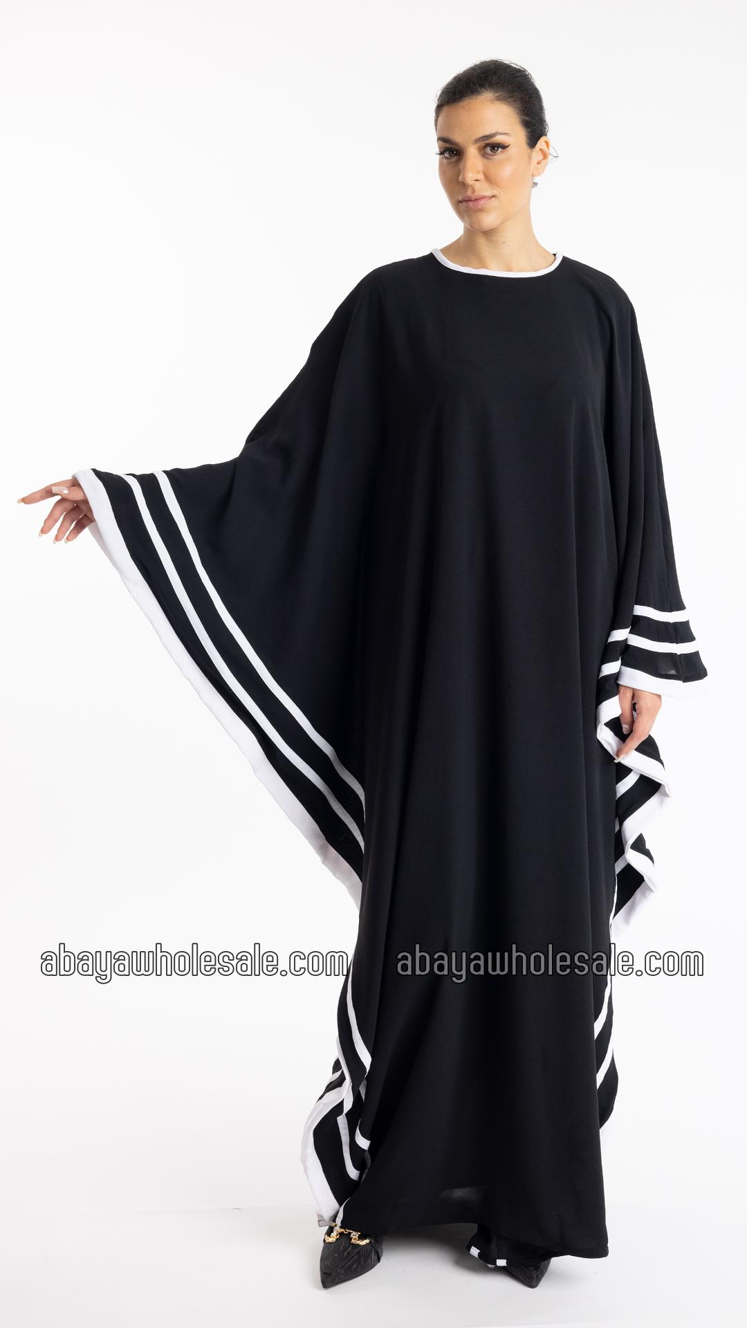 Wholesale Elegant Black Kaftan Abaya