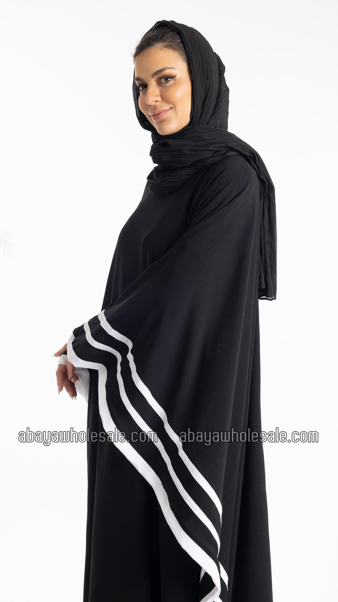 Wholesale Elegant Black Kaftan Abaya