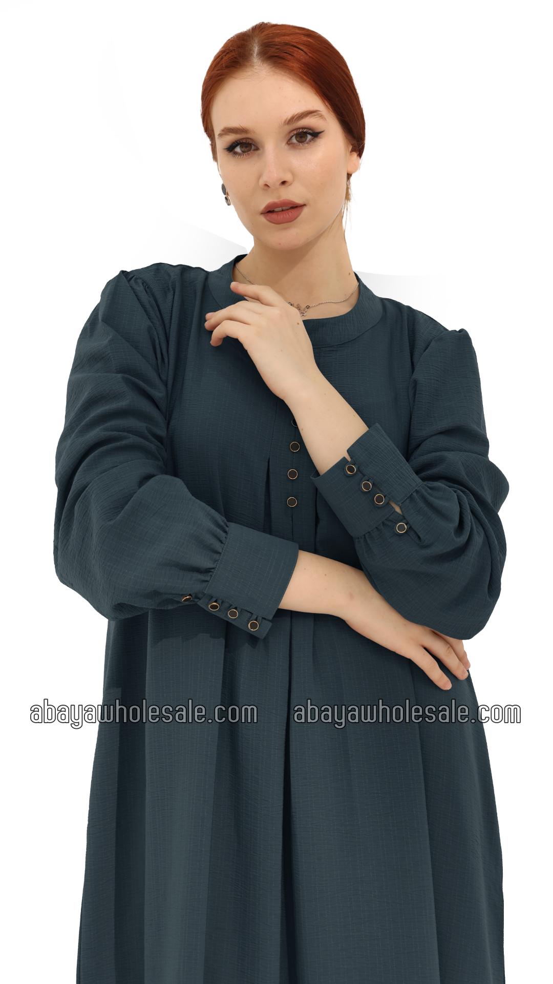 Wholesale Gorgeous Abaya with Show Buttons in Dark Grey