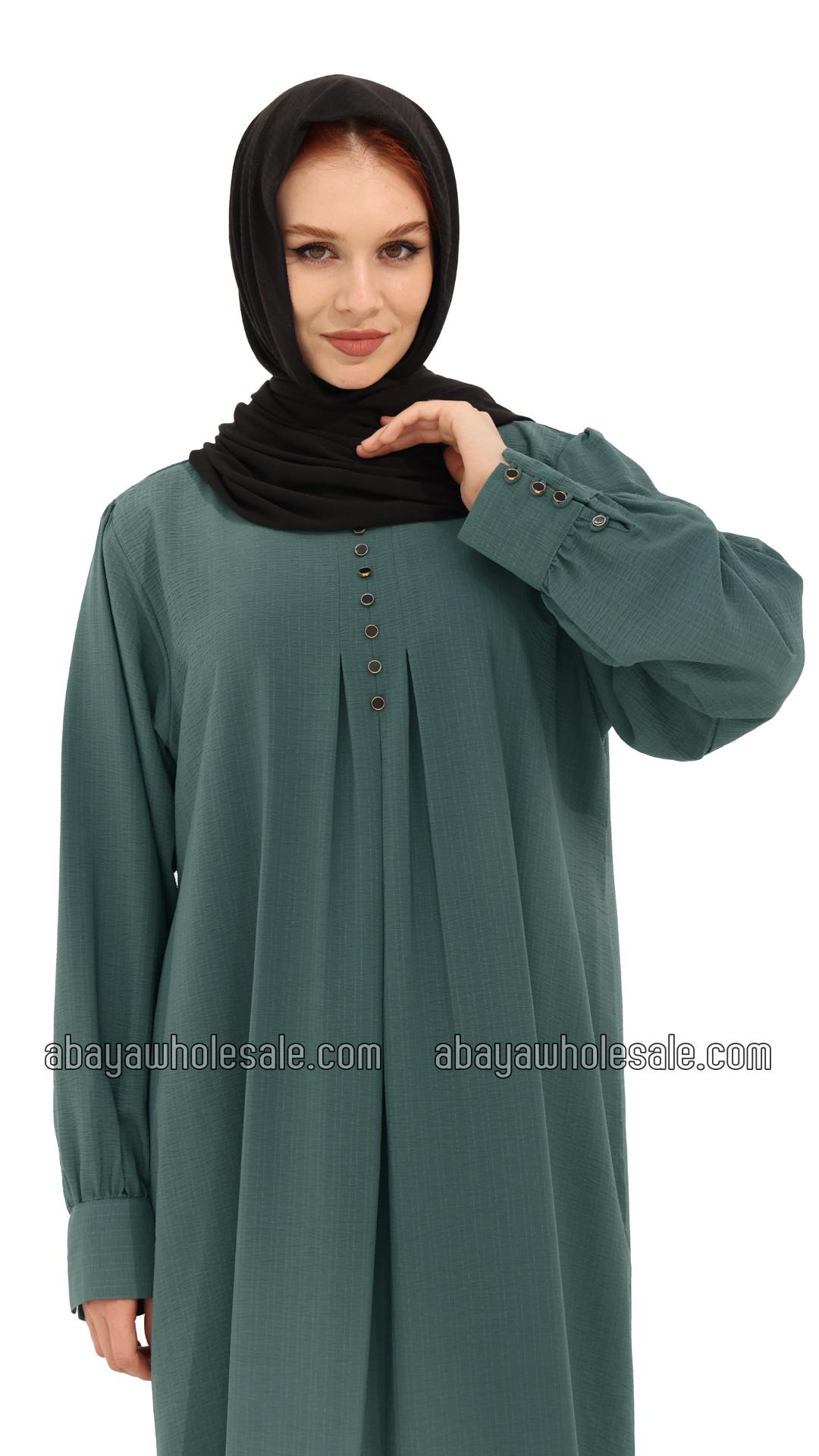 Wholesale Gorgeous Abaya with Show Buttons in Cadet Blue