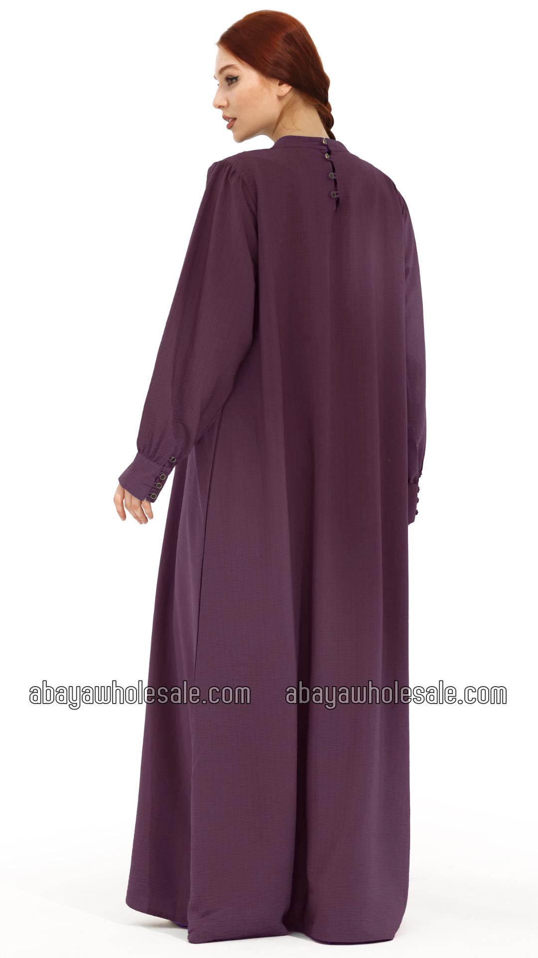 Wholesale Gorgeous Abaya With Show Buttons In Lavender 