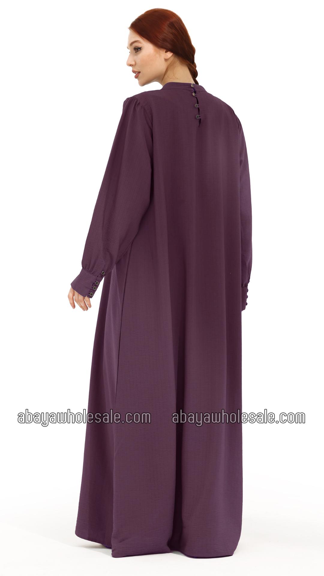 Wholesale Gorgeous Abaya With Show Buttons In Lavender 