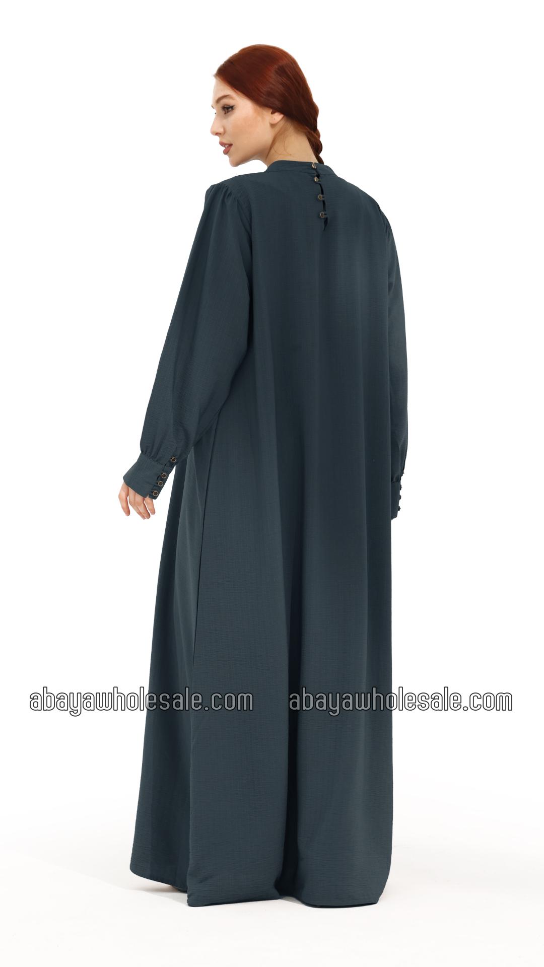Wholesale Gorgeous Abaya with Show Buttons in Dark Grey